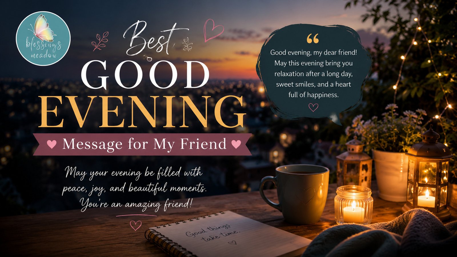 Best Good Evening Message for My Friend