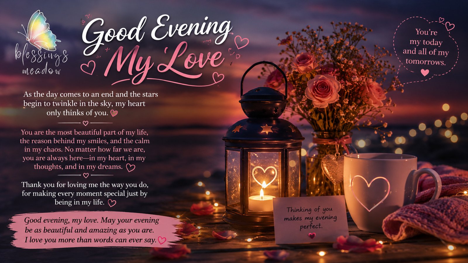 Romantic Good Evening Messages for My Love
